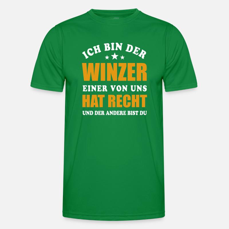 Ich bin der Winzer - einer von uns hat Recht Männer Funktions-T-Shirt