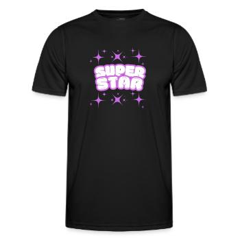 SUPER STAR - Men's Functional T-Shirt - black - Front - AI Model Male 178 dark (178cm)