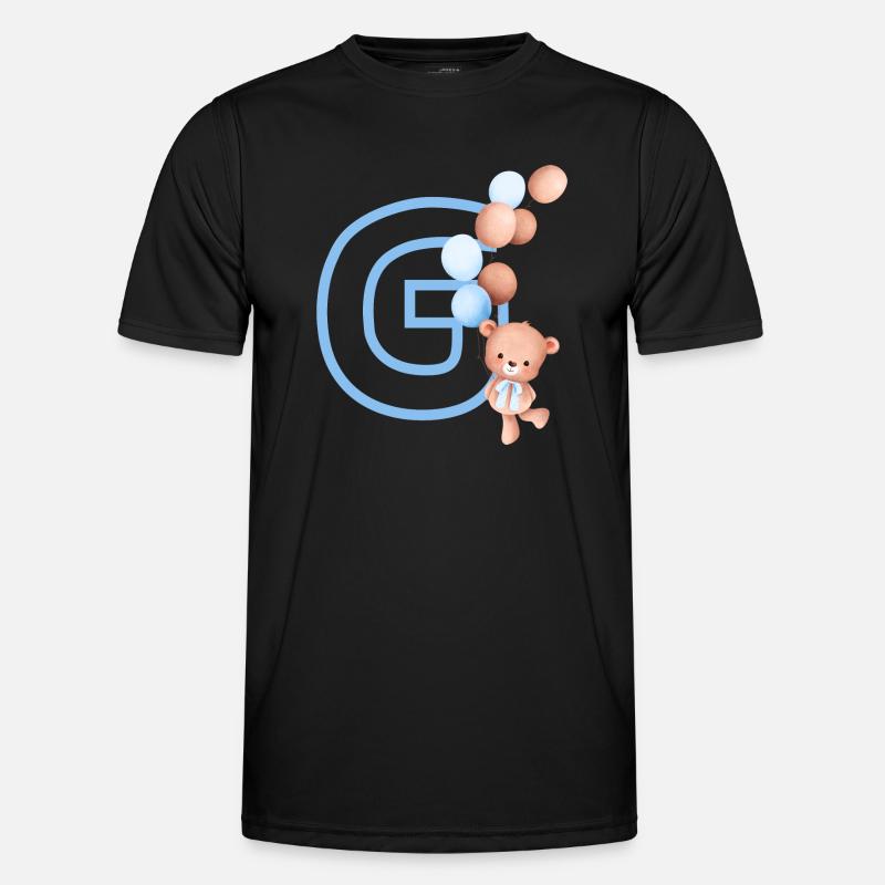 Buchstabe g blauer Bär - Männer Funktions-T-Shirt - Schwarz