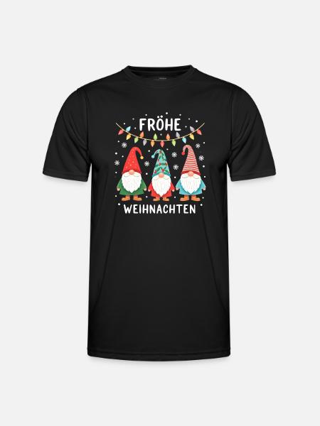Frohe Weihnachten Wichtel Xmas - Männer Funktions-T-Shirt - Schwarz