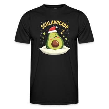 Schlavocado Offiziell Schlafanzug Avocado - Männer Funktions-T-Shirt - Schwarz - Vorne - AI Model Male 178 dark (178cm)
