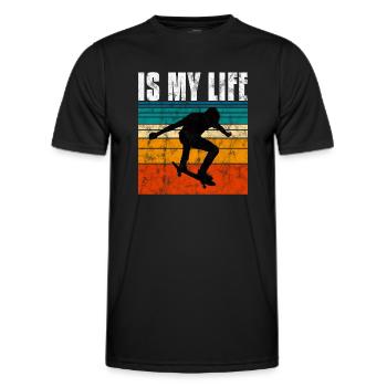 Le skate est ma vie Skateboard Skateboard Cadeau de skateboard - T-shirt sport Homme - noir - Devant - AI Model Male 178 dark (178cm)