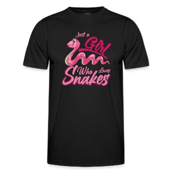 Schlangenbesitzer Schlangenliebhaber Schlangen - Männer Funktions-T-Shirt - Schwarz - Vorne - AI Model Male 178 dark (178cm)