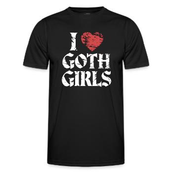Love Goth Girls! Gothic Aesthetic Goth Mommy - Men's Functional T-Shirt - black - Front - AI Model Male 178 dark (178cm)