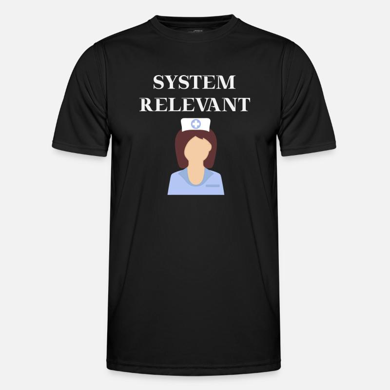 Krankenschwester Systemrelevant Geschenkidee - Männer Funktions-T-Shirt - Schwarz