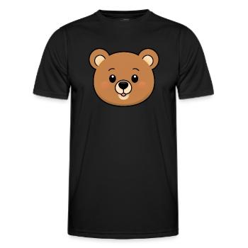Cute Cartoon Mascot Bear - Men's Functional T-Shirt - black - Front - AI Model Male 178 dark (178cm)