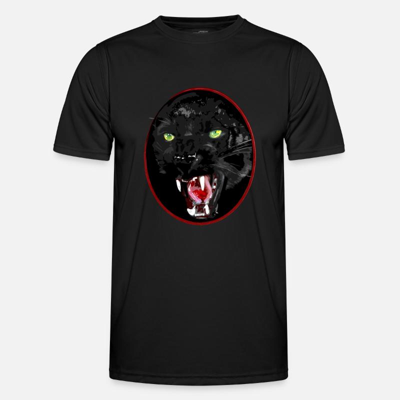 Chat de proie noir T-shirt sport Homme