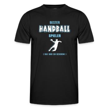 Bester Handball Spieler Handballer Geschenk - Männer Funktions-T-Shirt - Schwarz - Vorne - AI Model Male 178 dark (178cm)