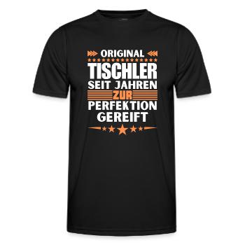 Carpenters matured to perfection - Men's Functional T-Shirt - black - Front - AI Model Male 178 dark (178cm)