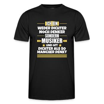 Ni poète ni penseur, mais musicien - T-shirt sport Homme - noir - Devant - AI Model Male 178 dark (178cm)