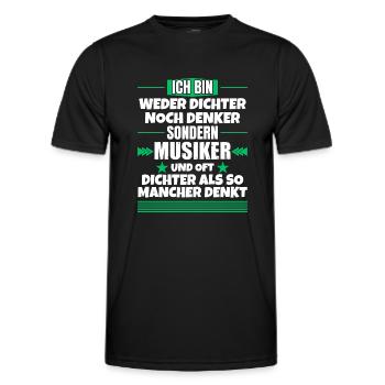 Ni poète ni penseur, mais musicien - T-shirt sport Homme - noir - Devant - AI Model Male 178 dark (178cm)