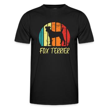 fox terrier - T-shirt sport Homme - noir - Devant - AI Model Male 178 dark (178cm)