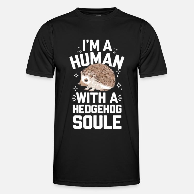 Igel Stachelig Tier Igel - Männer Funktions-T-Shirt - Schwarz