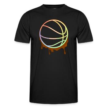 Basketball Pastel Farbverlauf - Männer Funktions-T-Shirt - Schwarz - Vorne - AI Model Male 178 dark (178cm)