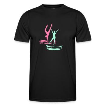 Trampolin, Sport, Gymnasium, turnerin,illustration - Männer Funktions-T-Shirt - Schwarz - Vorne - AI Model Male 178 dark (178cm)