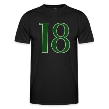 18 Félicitations d’anniversaire - T-shirt sport Homme - noir - Devant - AI Model Male 178 dark (178cm)