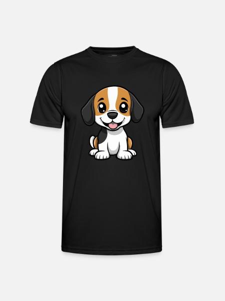 Beagle Hund Niedlich - Männer Funktions-T-Shirt - Schwarz