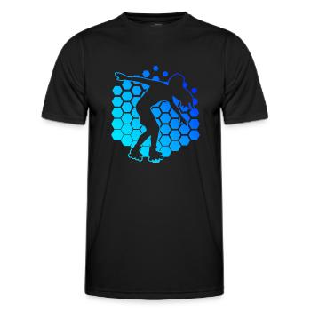 Men's Roller Skating Roller Skates Roller Skating - Men's Functional T-Shirt - black - Front - AI Model Male 178 dark (178cm)