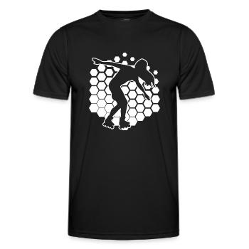 Men's Roller Skate Roller Skating Roller Skates - Men's Functional T-Shirt - black - Front - AI Model Male 178 dark (178cm)