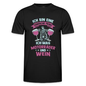 Frauen Motorrad Fahrerin Biker Girl Geschenk - Männer Funktions-T-Shirt - Schwarz - Vorne - AI Model Male 178 dark (178cm)
