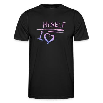 Je m’aime moi-même amour de cœur - T-shirt sport Homme - noir - Devant - AI Model Male 178 dark (178cm)