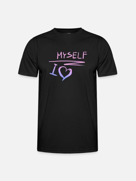 ich liebe mich selbstliebe herz - Männer Funktions-T-Shirt - Schwarz