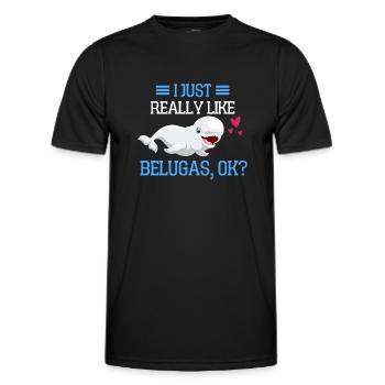 Ocean Animal Sea Animal Funny Gift Beluga Whale - Men's Functional T-Shirt - black - Front - AI Model Male 178 dark (178cm)