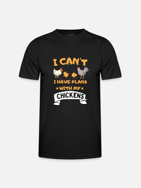 Ich kann nicht ich habe Pläne mit meinen Hühnern - Funktions-T-shirt herr - svart