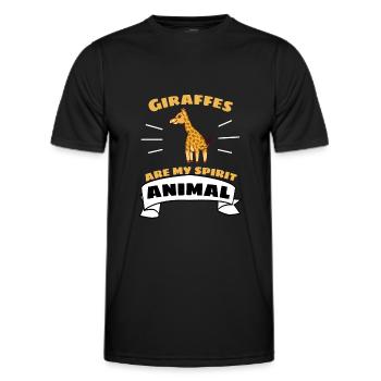 Giraffen sind mein spirituelles Tier Lustiges Tier - Männer Funktions-T-Shirt - Schwarz - Vorne - AI Model Male 178 dark (178cm)