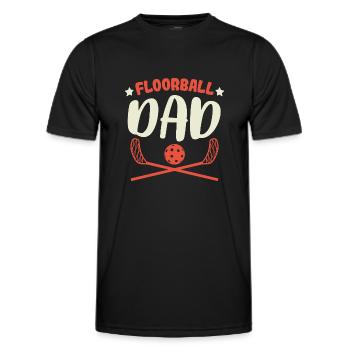 Floorball Dad Floorball Player Father Papa - Men's Functional T-Shirt - black - Front - AI Model Male 178 dark (178cm)