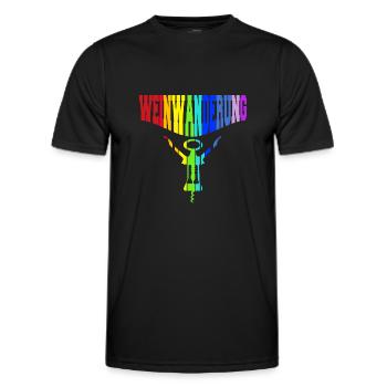 regenbogenfarben bunter Korkenzieher Weinwanderung - Männer Funktions-T-Shirt - Schwarz - Vorne - AI Model Male 178 dark (178cm)