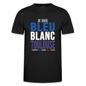 football je suis bleu blanc Toulouse supporters - T-shirt sport Homme - noir - Devant - AI Model Male 178 dark (178cm)