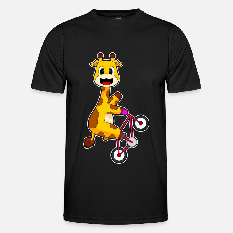 Giraffe Bicycle - Men's Functional T-Shirt - black