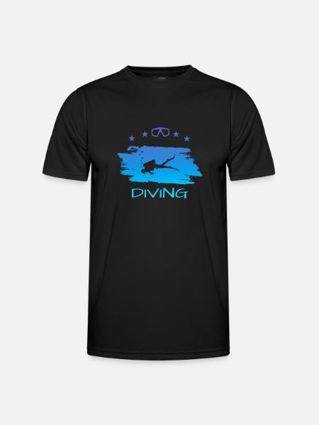 Tauchen - Männer Funktions-T-Shirt - Schwarz
