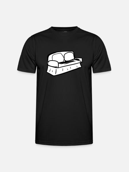 Sofa Symbol Wohnzimmer Möbel Grau - Männer Funktions-T-Shirt - Schwarz