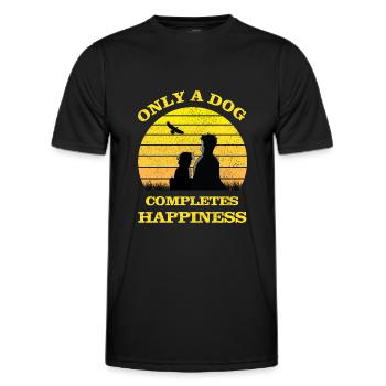 Ein Hund macht Freundschaft komplett - Männer Funktions-T-Shirt - Schwarz - Vorne - AI Model Male 178 dark (178cm)