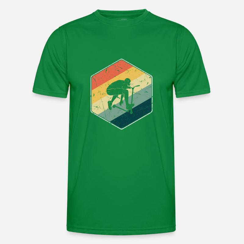 Stunt Scooter Roller Kinder Retro Männer Funktions-T-Shirt