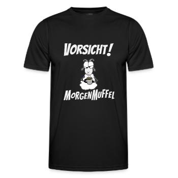 Vorsicht Morgenmuffel - Männer Funktions-T-Shirt - Schwarz - Vorne - AI Model Male 178 dark (178cm)
