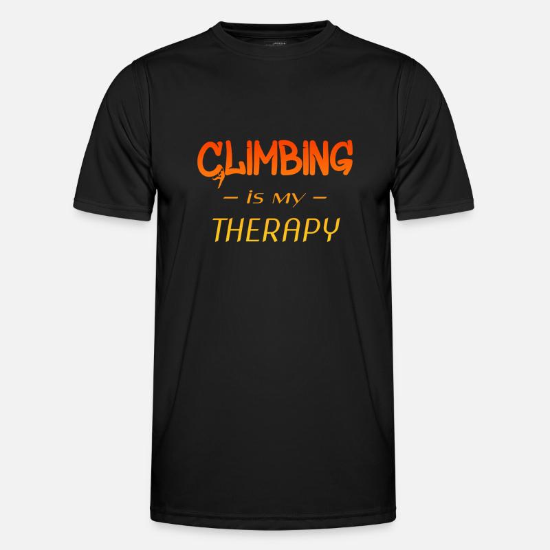 Climbing is my therapy Männer Funktions-T-Shirt