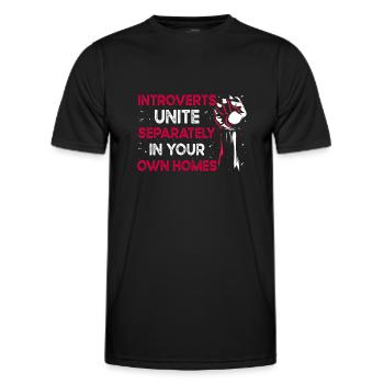 Introvertiert Schüchtern Antisozial - Männer Funktions-T-Shirt - Schwarz - Vorne - AI Model Male 178 dark (178cm)