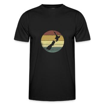 New Zealand New Zealand Travel Kiwis New Zealand - Men's Functional T-Shirt - black - Front - AI Model Male 178 dark (178cm)