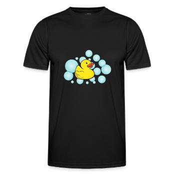 rubber duck - Men's Functional T-Shirt - black - Front - AI Model Male 178 dark (178cm)