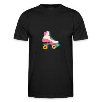 Patins en ligne patinage roller roller - T-shirt sport Homme - noir - Devant - AI Model Male 178 dark (178cm)