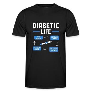 Diabetiker Insulin - Men's Functional T-Shirt - black - Front - AI Model Male 178 dark (178cm)