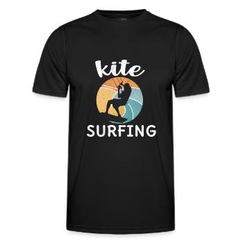 Kitesurfen Kiteboarding Kite Kiten - Männer Funktions-T-Shirt - Schwarz - Vorne - AI Model Male 178 dark (178cm)
