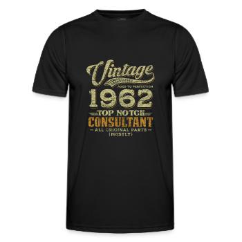 Vintage 1962 Top Notch Consultant - Männer Funktions-T-Shirt - Schwarz - Vorne - AI Model Male 178 dark (178cm)