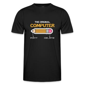 L’ordinateur original, Retro Computer Lovers - T-shirt sport Homme - noir - Devant - AI Model Male 178 dark (178cm)
