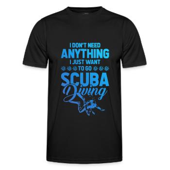 Diving scuba diving - Men's Functional T-Shirt - black - Front - AI Model Male 178 dark (178cm)