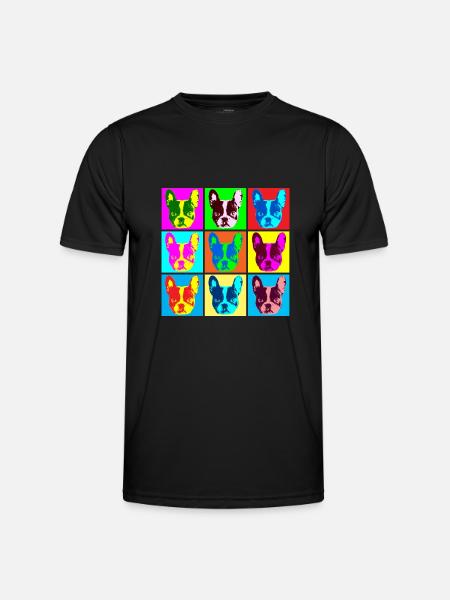 Français Bouledogue Pop Art - T-shirt sport Homme - noir