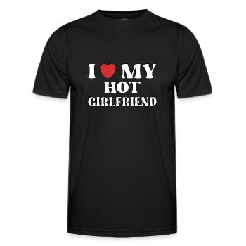 J’aime ma copine chaude - T-shirt sport Homme - noir - Devant - AI Model Male 178 dark (178cm)
